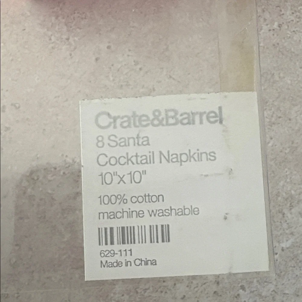 NWT Crate&Barrel Santa Cocktail Napkins